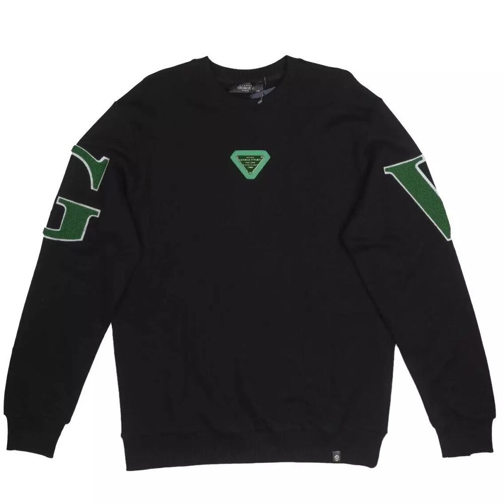 Avenue George V Paris Men's GV Signature Chenille Crewneck Sweatshirt in Green